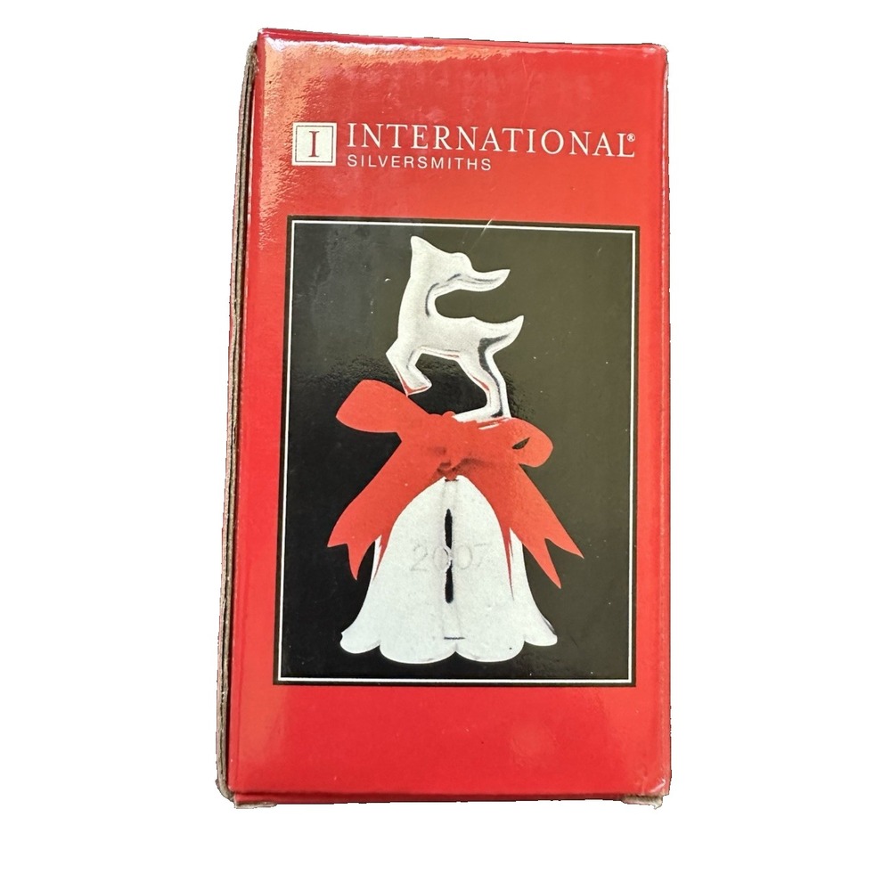 International Silversmith Annual 2007 Reindeer Bell New in Box Made in India